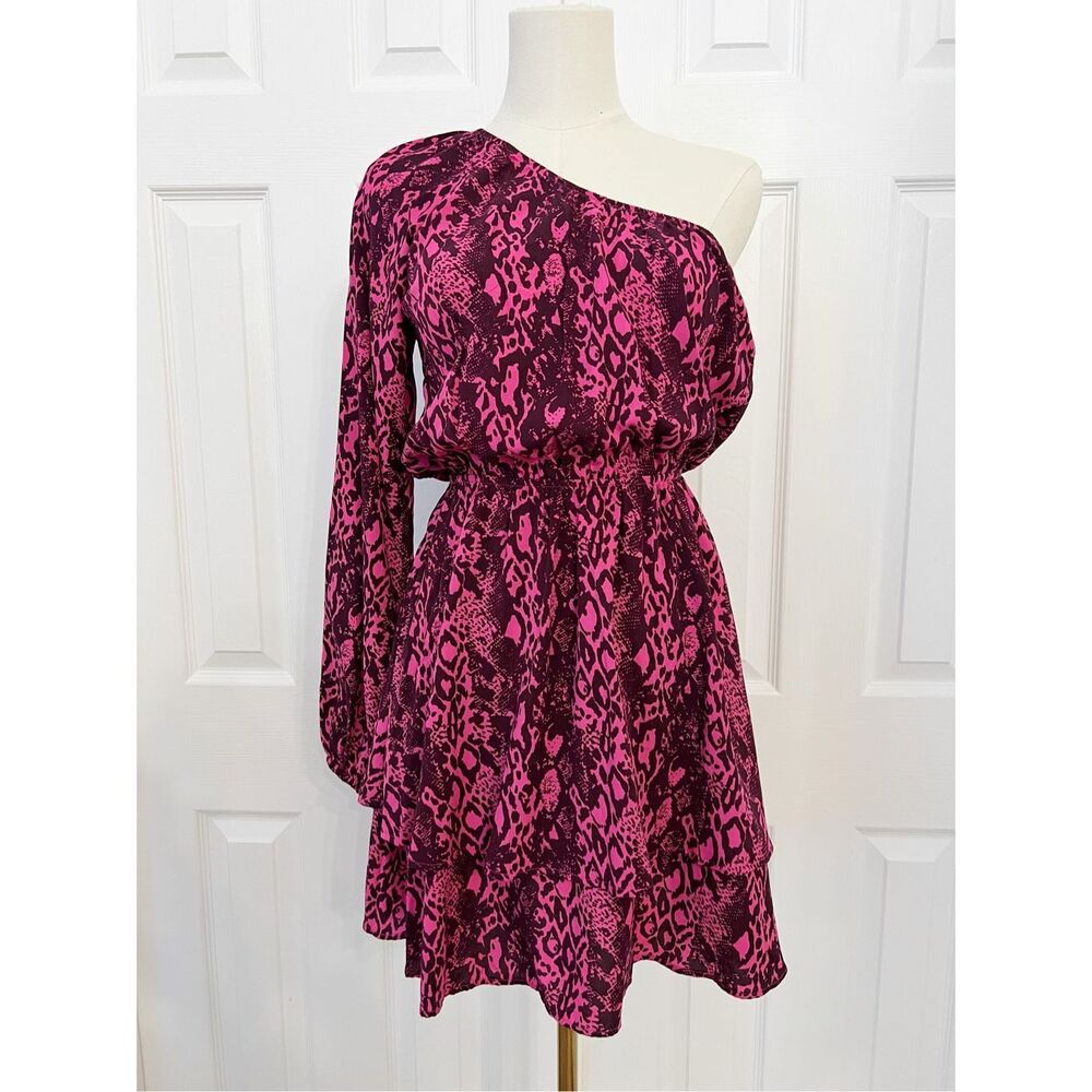 Maaji Womens Pink Slangenprint Loveliness Quartz Loveliness Mini Dress Small NWT